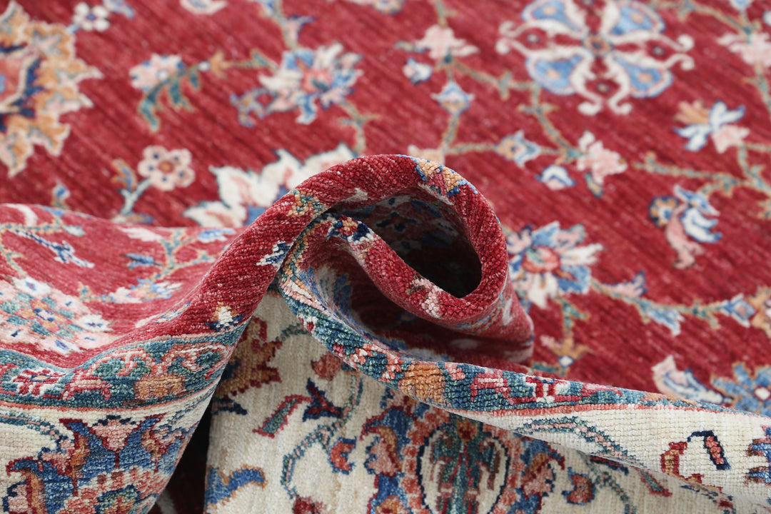 Afghan Ziegler Rug 6' 7" x 9' 8" Hand-Knotted | No. AT69025