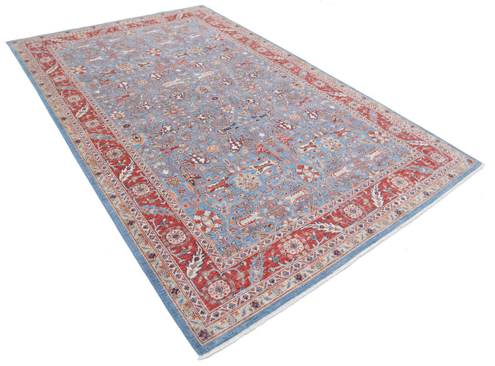 Afghan Ziegler Farhan Rug 6' 4" x 9' 10" Hand-Knotted | No. AT41480