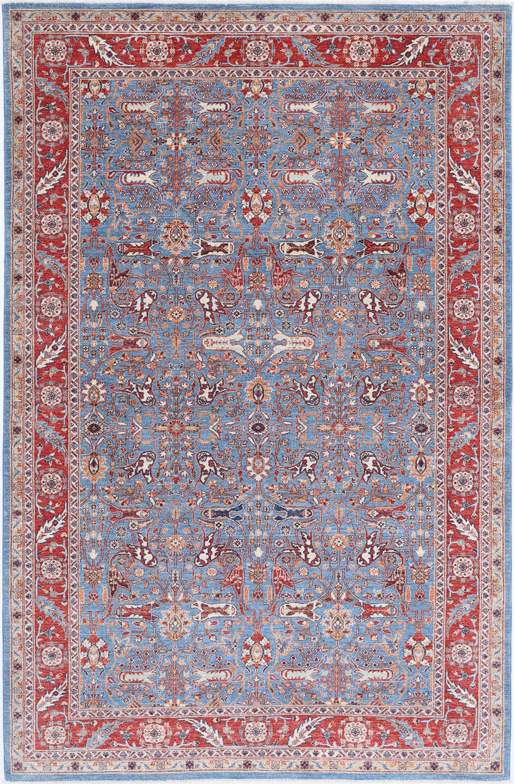 Afghan Ziegler Farhan Rug 6' 4" x 9' 10" Hand-Knotted