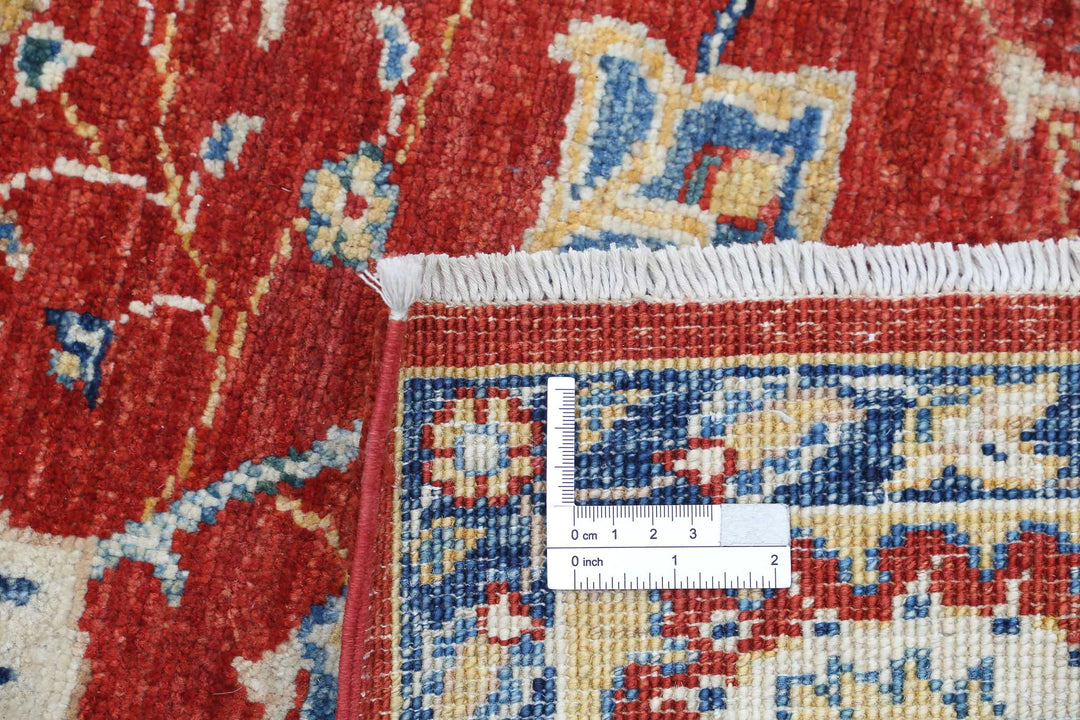 Red Afghan Ziegler Rug 5' 11" x 7' 11" Hand-Knotted field