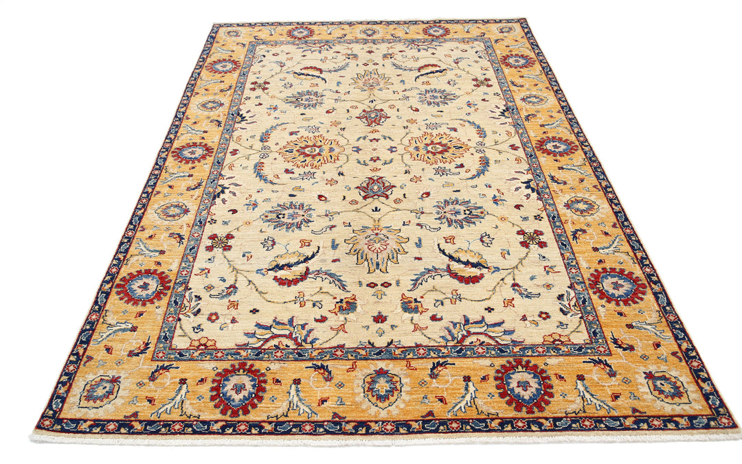 Hand Knotted Ziegler Farhan Wool Rug 5' 7" x 7' 1" - No. AT41416