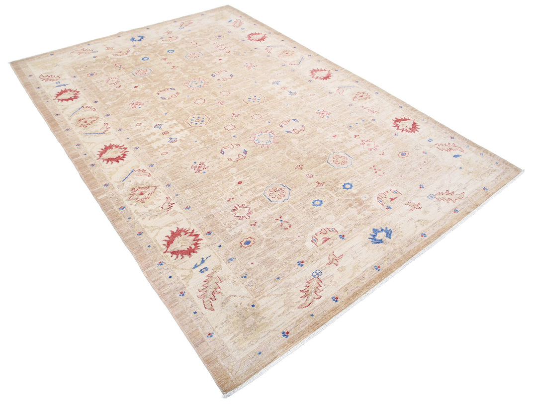 Afghan Ziegler Farhan Rug 5' 7" x 7' 11" Hand-Knotted | No. AT87457