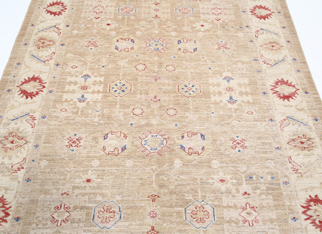 Afghan Ziegler Farhan Rug 5' 7" x 7' 11" Hand-Knotted | No. AT87457