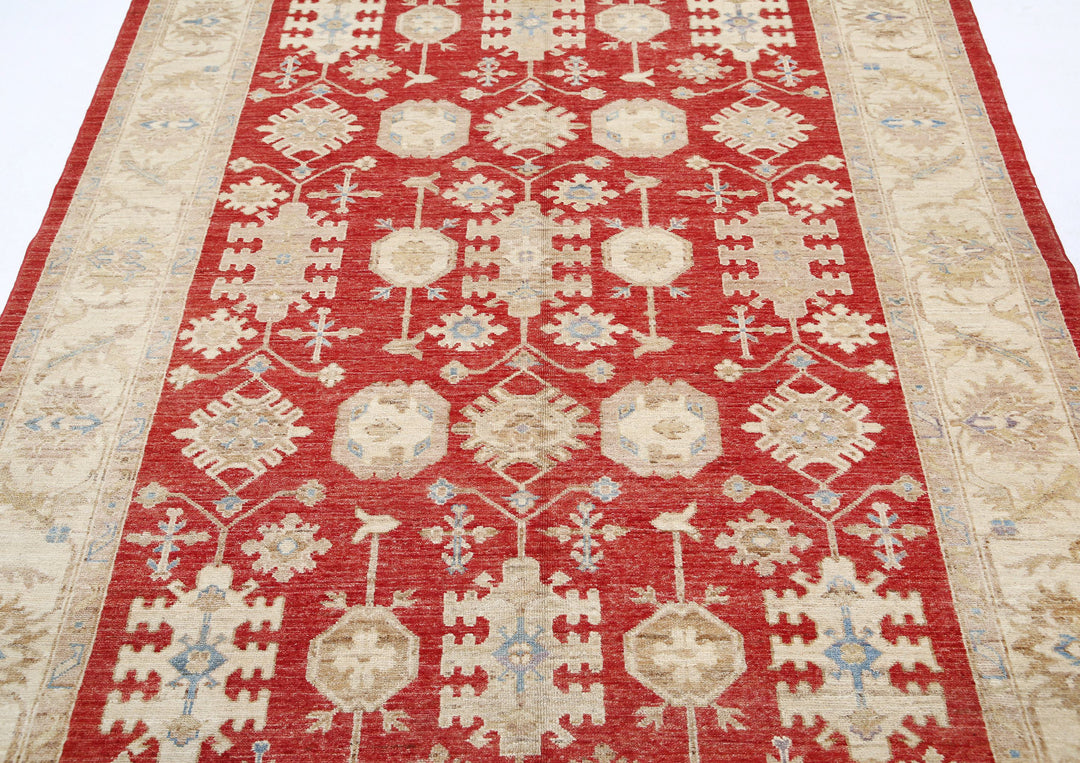 Afghan Ziegler Rug 5' 7" x 8' 5" Hand-Knotted | No. AT57005