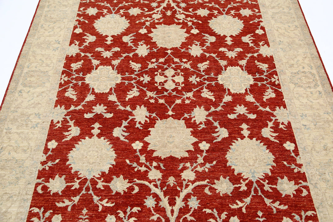 Afghan Ziegler Rug 5' 7" x 7' 9" Hand-Knotted | No. AT49103