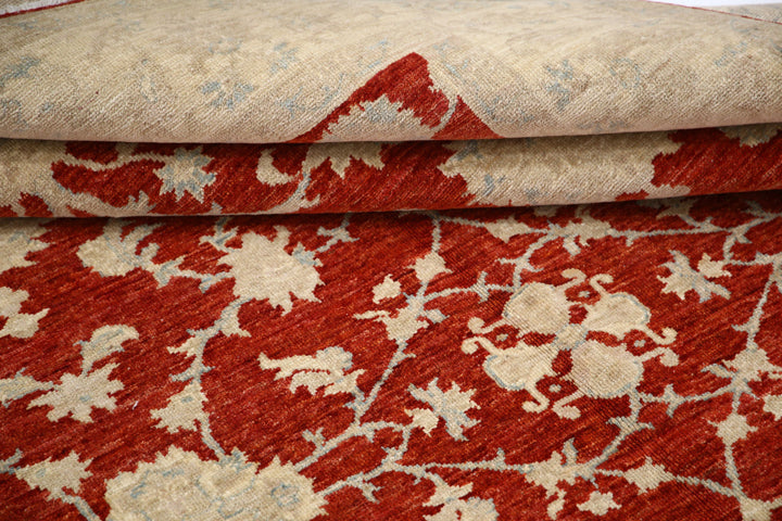Afghan Ziegler Rug 5' 7" x 7' 9" Hand-Knotted | No. AT49103