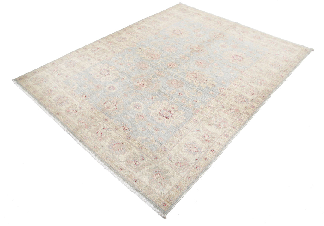 Afghan Ziegler Rug 5' 8" x 7' 4" Hand-Knotted | No. AT76464