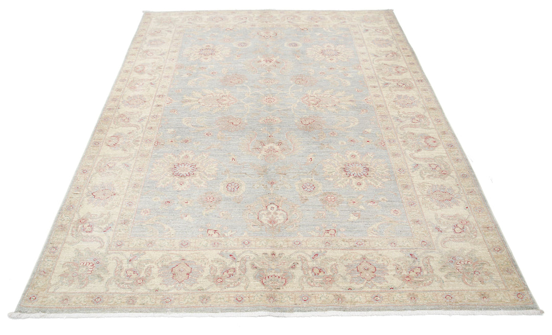 Afghan Ziegler Rug 5' 8" x 7' 4" Hand-Knotted | No. AT76464