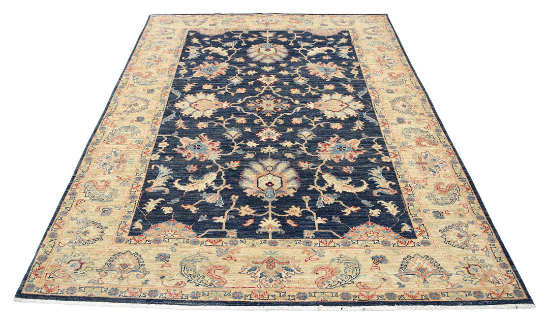 Afghan Ziegler Rug 5' 9" x 7' 6" Hand-Knotted | No. AT52384