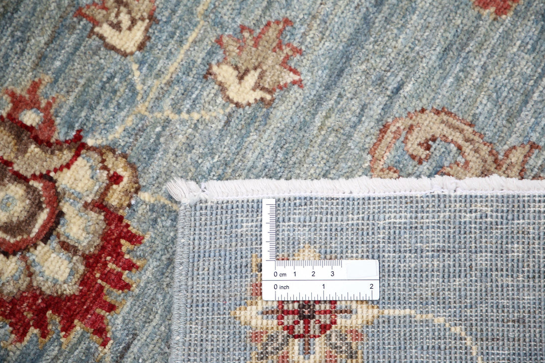 Blue Afghan Ziegler Rug 5' 5" x 8' 0" Hand-Knotted | No. AT83912