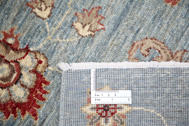 Blue Afghan Ziegler Rug 5' 5" x 8' 0" Hand-Knotted | No. AT83912