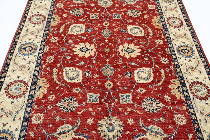 Afghan Ziegler Rug 5' 7" x 8' 6" Hand-Knotted | No. AT65910