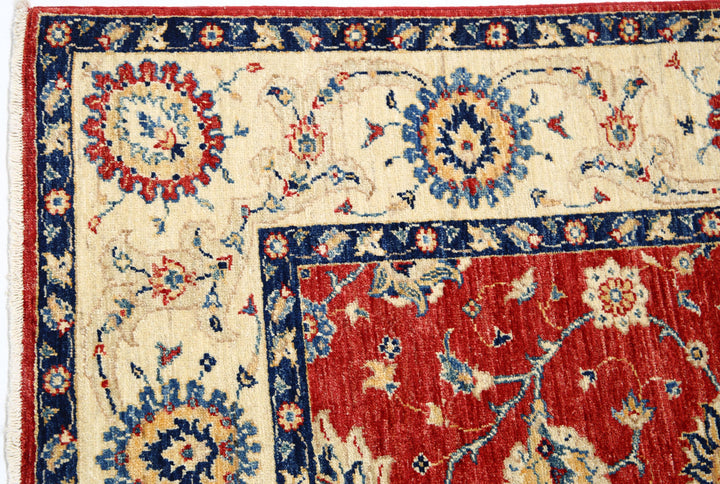Afghan Ziegler Rug 5' 7" x 8' 6" Hand-Knotted | No. AT65910