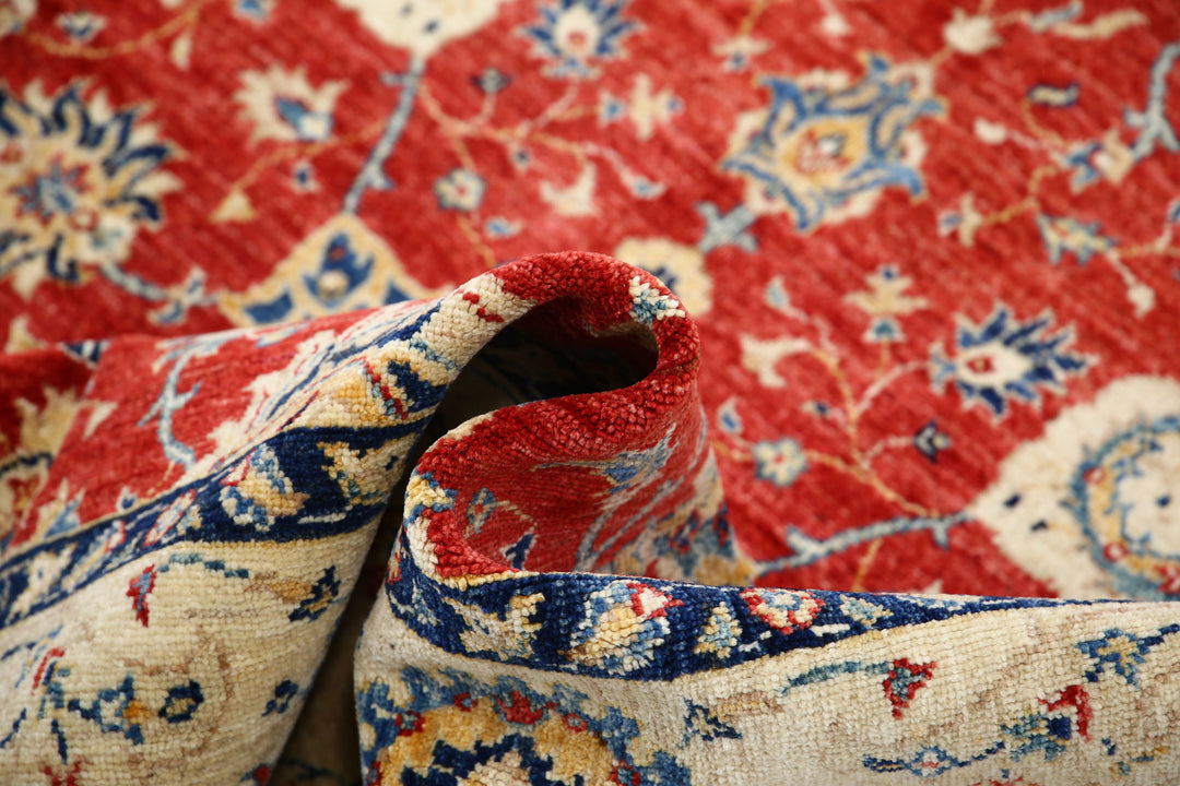 Afghan Ziegler Rug 5' 7" x 8' 6" Hand-Knotted | No. AT65910