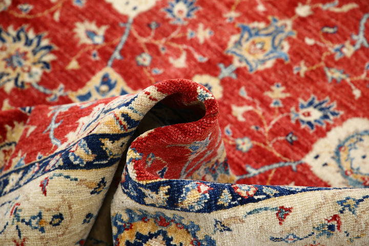Afghan Ziegler Rug 5' 7" x 8' 6" Hand-Knotted | No. AT65910