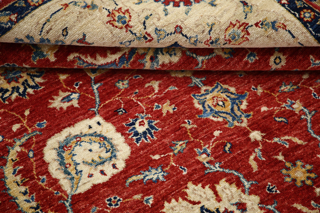 Afghan Ziegler Rug 5' 7" x 8' 6" Hand-Knotted | No. AT65910