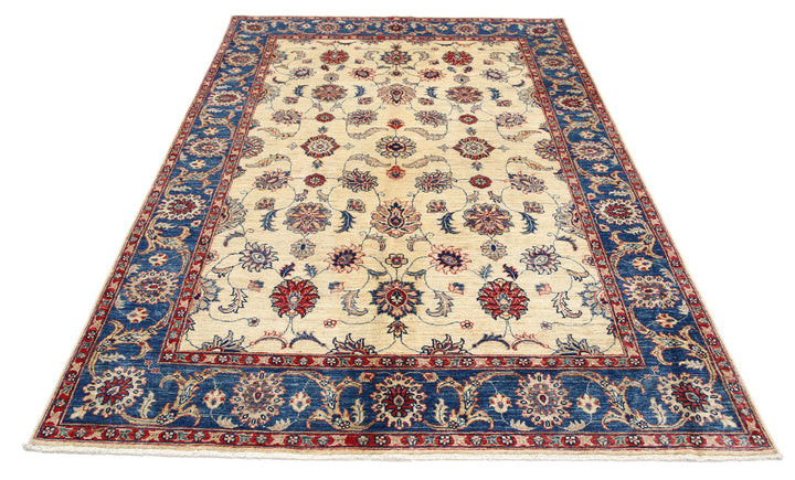Ivory Afghan Ziegler Rug 5'8" x 7'10" Hand-Knotted view