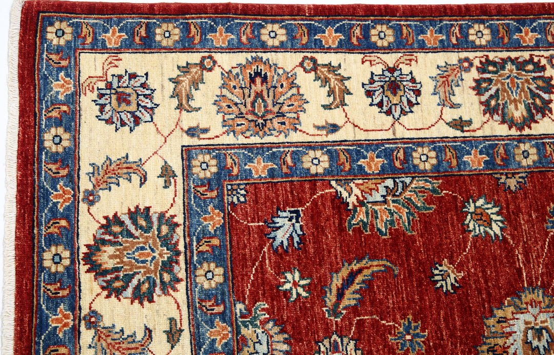 Afghan Ziegler Farhan Rug 5'7" x 7'10" Hand-Knotted | No. AT90459