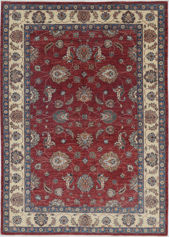 Afghan Ziegler Farhan Rug 5'7" x 7'10" Hand-Knotted