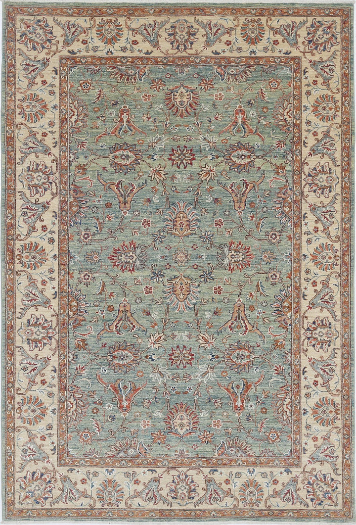 Afghan Ziegler Farhan Rug 5'6" x 8'2" Hand-Knotted