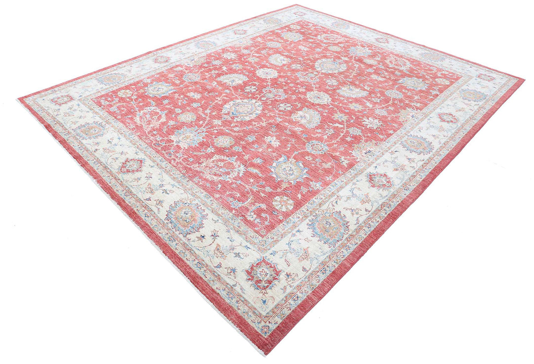 Red Afghan Ziegler Rug 8' 2" x 10' 0" Hand-Knotted view
