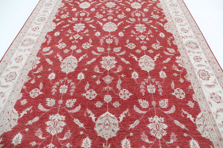 Red Afghan Ziegler Rug 8' 2" x 10' 11" Hand-Knotted view