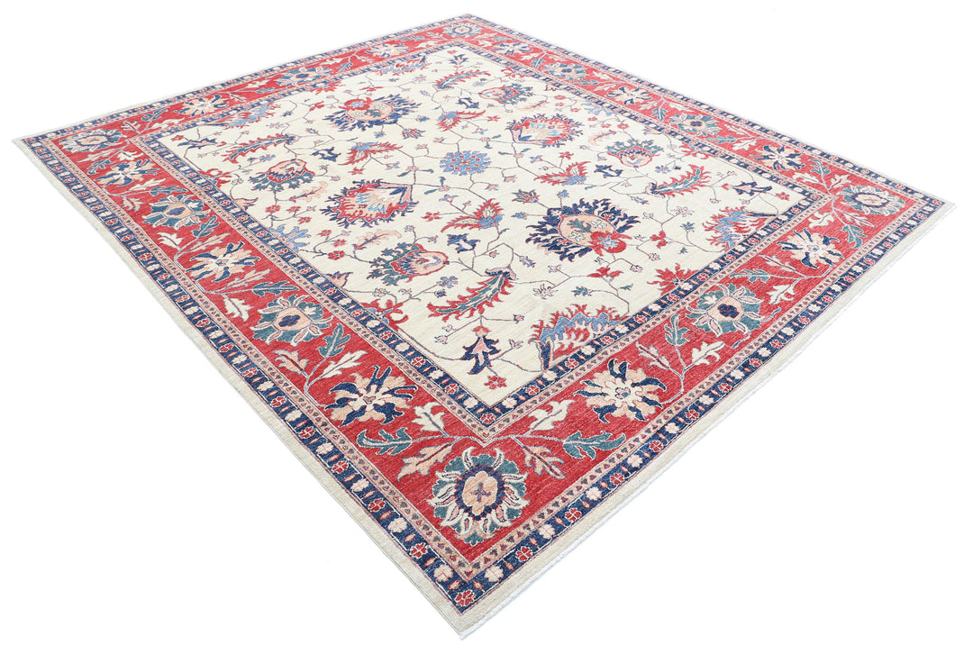 Afghan Ziegler Rug 8' 1" x 9' 1" Hand-Knotted | No. AT48529