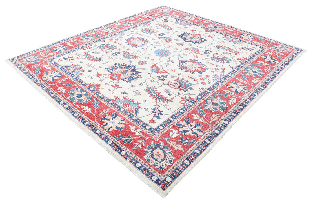 Afghan Ziegler Rug 8' 1" x 9' 1" Hand-Knotted | No. AT48529