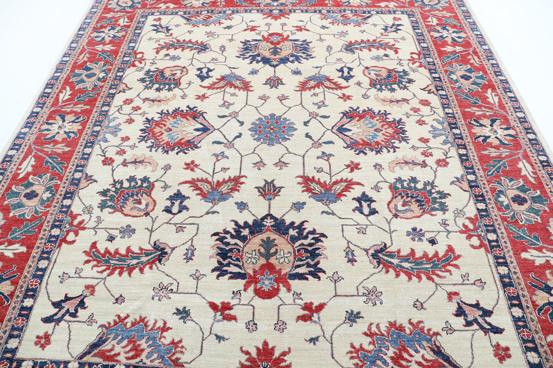 Afghan Ziegler Rug 8' 1" x 9' 1" Hand-Knotted | No. AT48529