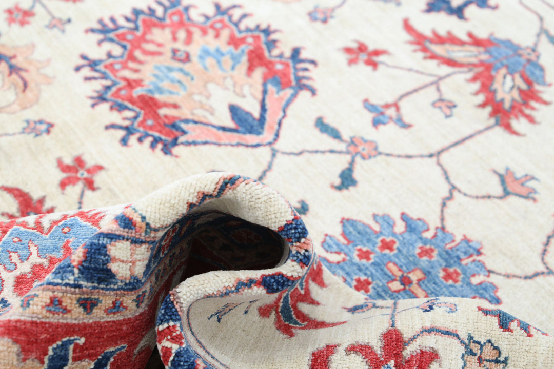 Afghan Ziegler Rug 8' 1" x 9' 1" Hand-Knotted | No. AT48529