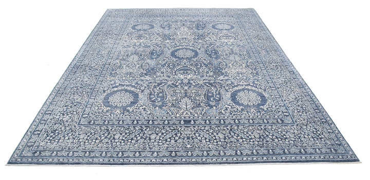 Grey Afghan Ziegler Rug 8' 2" x 10' 8" Hand-Knotted | No. AT34206