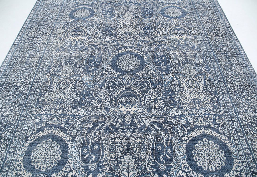 Grey Afghan Ziegler Rug 8' 2" x 10' 8" Hand-Knotted | No. AT34206
