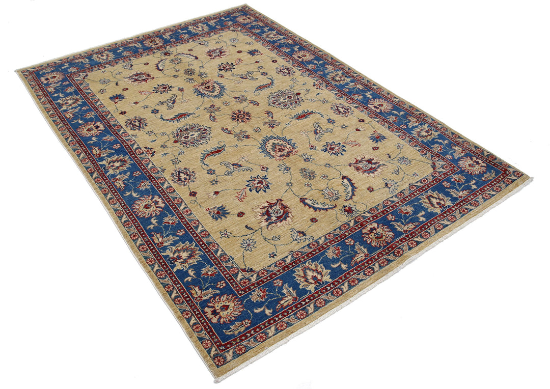 Afghan Ziegler Rug 4' 9" x 6' 7" Hand-Knotted | No. AT77355
