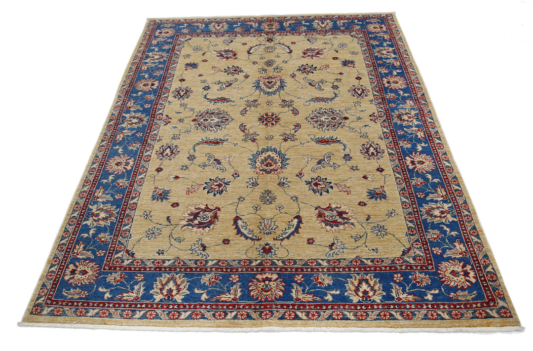 Afghan Ziegler Rug 4' 9" x 6' 7" Hand-Knotted | No. AT77355