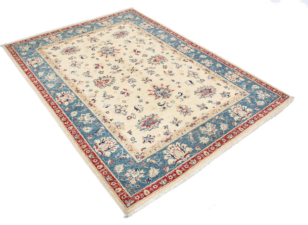 Afghan Ziegler Rug 4' 11" x 6' 7" Hand-Knotted | No. AT53732