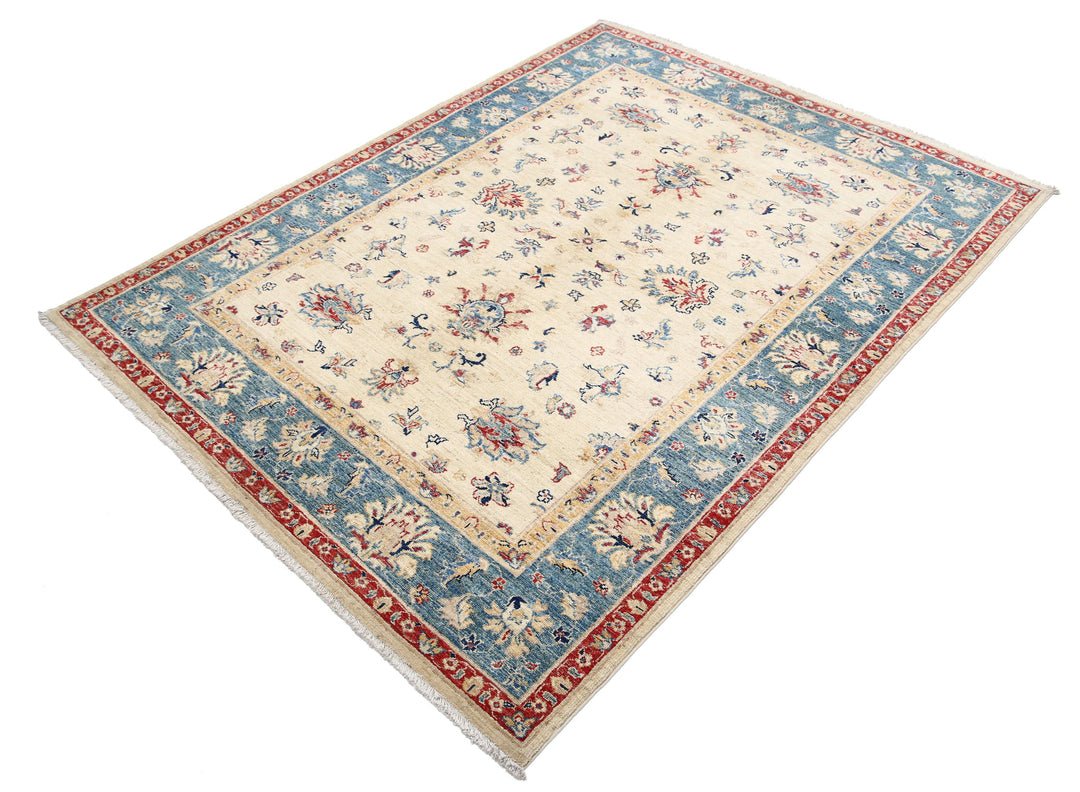 Afghan Ziegler Rug 4' 11" x 6' 7" Hand-Knotted | No. AT53732