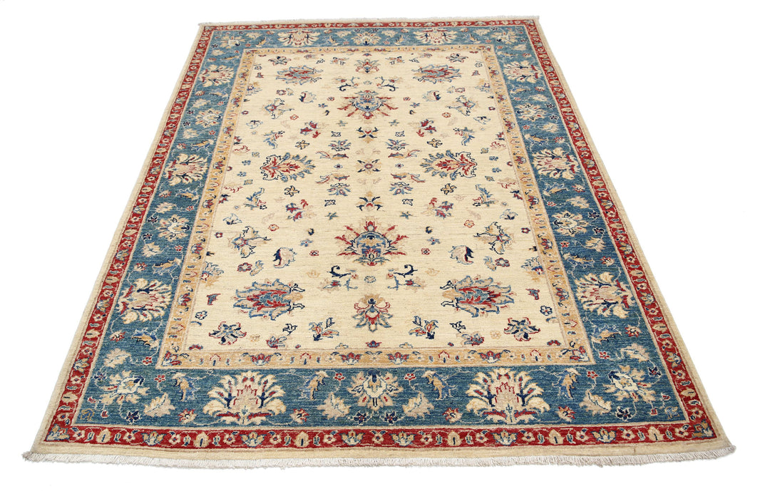 Afghan Ziegler Rug 4' 11" x 6' 7" Hand-Knotted | No. AT53732