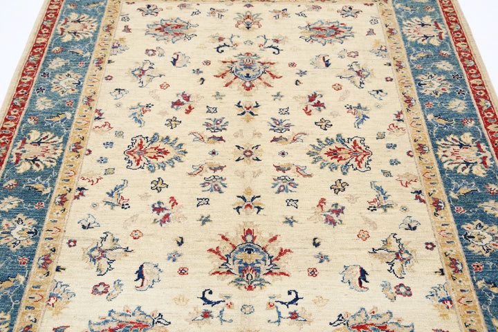 Afghan Ziegler Rug 4' 11" x 6' 7" Hand-Knotted | No. AT53732
