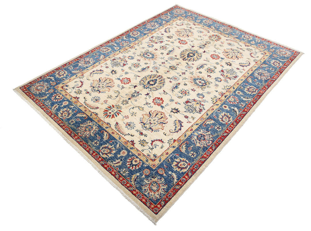 Afghan Ziegler Rug 4' 10" x 6' 7" Hand-Knotted | No. AT86518