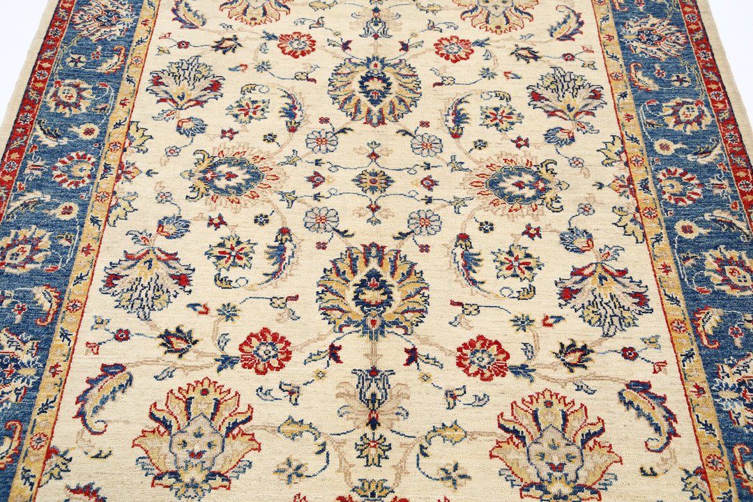 Afghan Ziegler Rug 4' 10" x 6' 7" Hand-Knotted | No. AT86518
