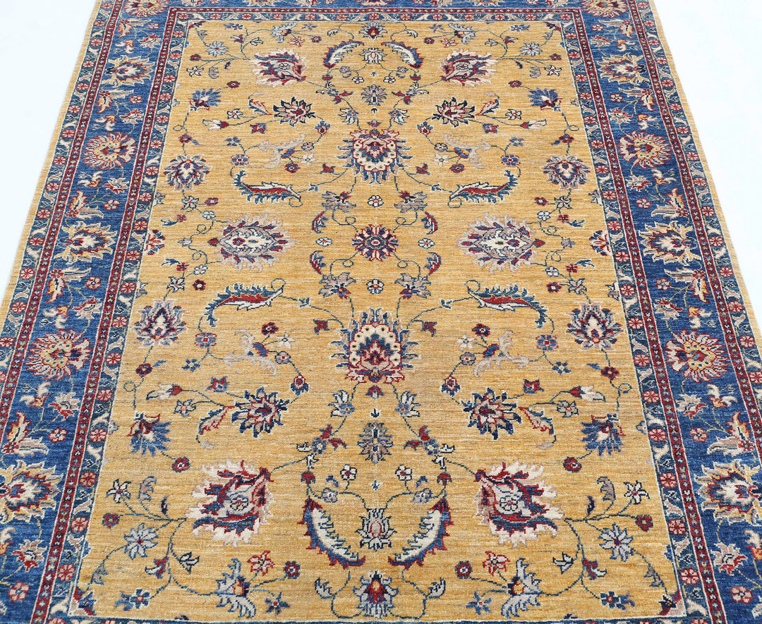Afghan Ziegler Farhan Rug 4' 10" x 6' 5" Hand-Knotted | No. AT56669