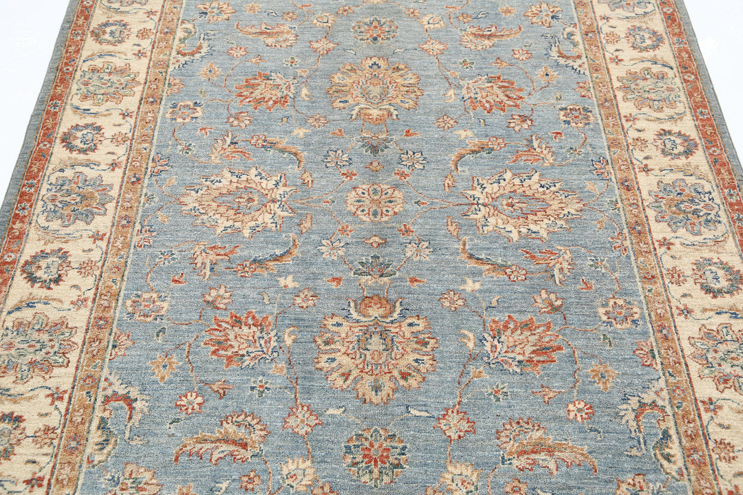 Afghan Ziegler Rug 4' 11" x 6' 7" Hand-Knotted | No. AT94084
