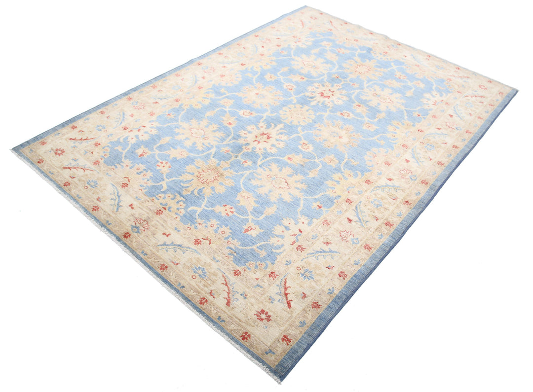 Afghan Ziegler Rug 5' 0" x 6' 8" Hand-Knotted | No. AT48060