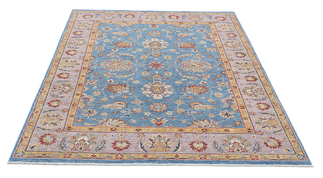 Afghan Ziegler Farhan Rug 4' 11" x 6' 6" Hand-Knotted | No. AT11788