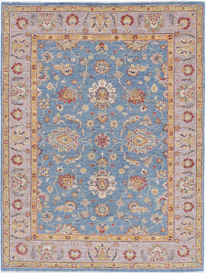 Afghan Ziegler Farhan Rug 4' 11" x 6' 6" Hand-Knotted