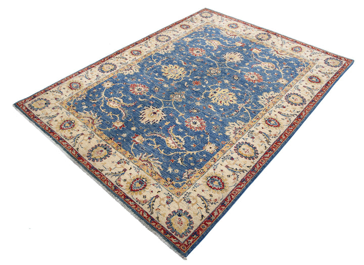 Afghan Ziegler Rug 5' 0" x 6' 8" Hand-Knotted | No. AT93898