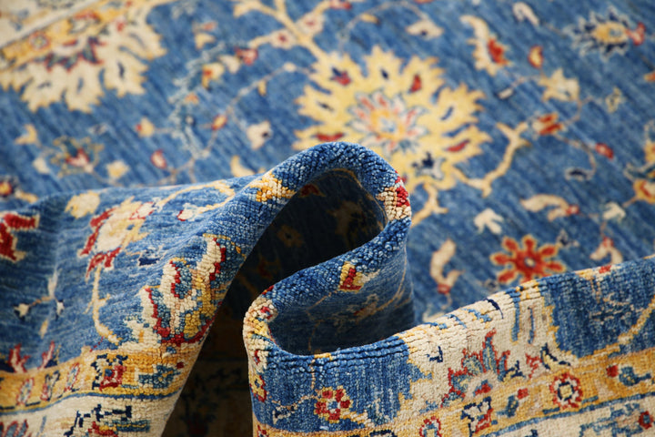 Afghan Ziegler Rug 5' 0" x 6' 8" Hand-Knotted | No. AT93898