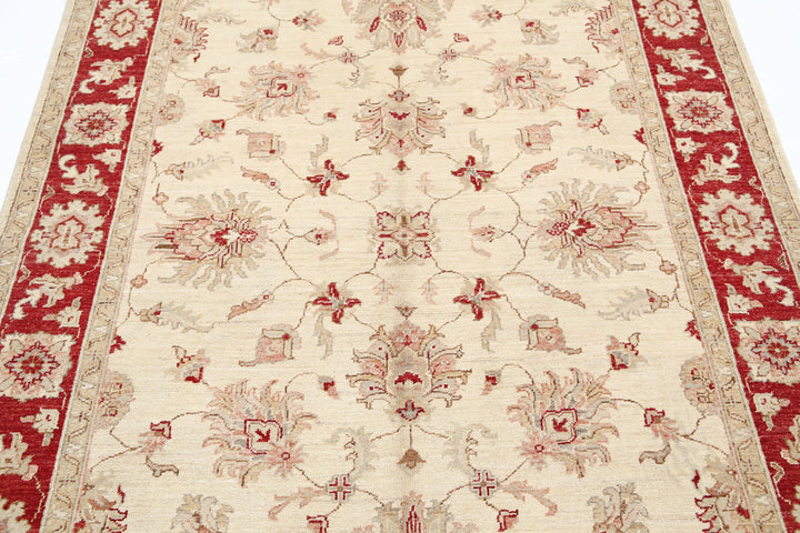 Afghan Ziegler Rug 5' 0" x 6' 8" Hand-Knotted | No. AT13494