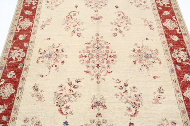 Afghan Ziegler Rug 5' 0" x 6' 11" Hand-Knotted | No. AT47544