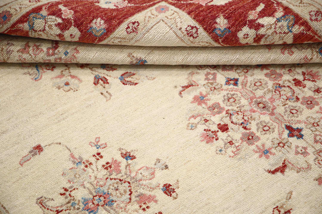 Afghan Ziegler Rug 5' 0" x 6' 11" Hand-Knotted | No. AT47544